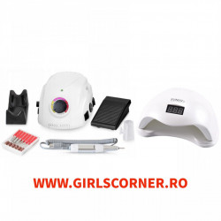Freza electrica DM 212 35.000 rotatii ALB + Lampa Led / Uv Sun 5 Putere 48W ALB