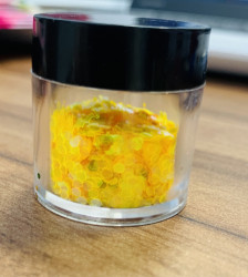 Glitter Bomb yellow hexagon