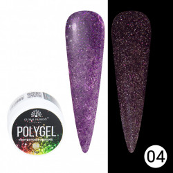POLYGEL CONSTRUCTIE UNGHII CU SCLIPICI REFLECTORIZANT DISCO POLYGEL 15G, 04