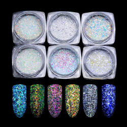 Sclipici cu efect Rainbow set 6