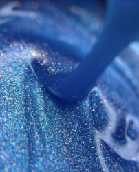 Shimmer Rubber Base #056 - 15 ml particule albastre si aurii