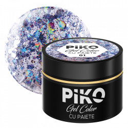 Gel color cu paiete Piko, 5g, 01