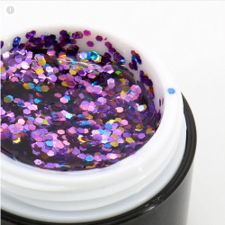 Gel color cu sclipici, Glitter 5 gr 08