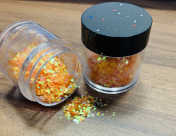 Glitter Bomb orange hexagon