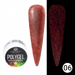 POLYGEL CONSTRUCTIE UNGHII CU SCLIPICI REFLECTORIZANT DISCO POLYGEL 15G, 06