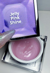 Jelly Pink Shine Gel UV 50 ml - Allepaznokcie (cu particule de sclipici)