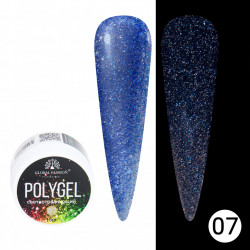 POLYGEL CONSTRUCTIE UNGHII CU SCLIPICI REFLECTORIZANT DISCO POLYGEL 15G, 07
