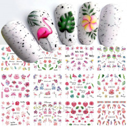 Set 12 decor unghii Flamingo