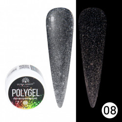 POLYGEL CONSTRUCTIE UNGHII CU SCLIPICI REFLECTORIZANT DISCO POLYGEL 15G, 08
