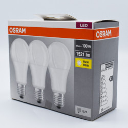 3 db LED-izzó készlet Osram, E27, 13W (100W), 1521 lm, A +, meleg fény (2700K)