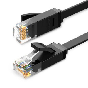 Cablu plat Ethernet UGREEN RJ45, Cat.6, UTP, 0,5 m (negru)