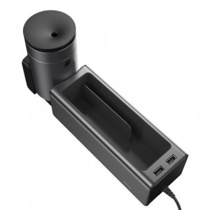 Organizator auto cu 2 porturi USB si suport pahar Baseus Negru
