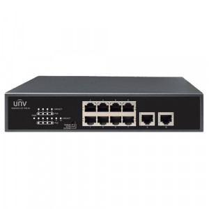 Switch 8 porturi PoE, 2 porturi uplink RJ45 - UNV NSW2010-10T-POE-IN
