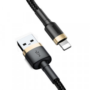 Cablu de date Baseus Cafule USB / Lightning QC3.0 1.5A 2M negru-auriu