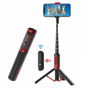 Selfie stick / Stativ Bluetooth BlitzWolf BW-BS10 , negru-rosu