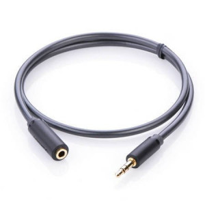 Cablu de extensie UGREEN AV124 Jack AUX 3,5 mm, 1m (gri)