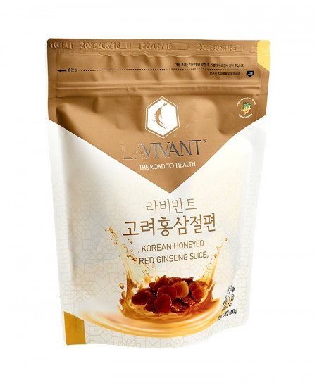 Felii de Ginseng Rosu Coreean LaVivant cu miere - 200g (20g x 10 pachete)