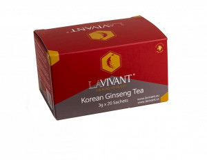 Ceai cu Extract de Ginseng Rosu Coreean LAVIVANT - 20 plicuri