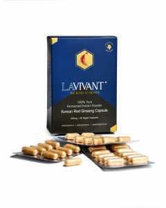Set 4 cutii Capsule Ginseng Rosu Korean Royal Gold - LaVivant - extract pur 100% Super Concentrat Fermentat 130mg/g ginsenozide - capsule
