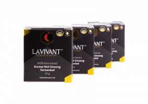 Set 4 Cutii Ginseng Rosu Korean - LaVivant - extract pur 100% Super Concentrat Fermentat 30g. 80mg/g ginsenozide