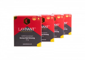 Set 4 Cutii Ginseng Rosu Korean - LaVivant - extract pur 100% Super Concentrat 30g. 80mg/g Ginsenoside