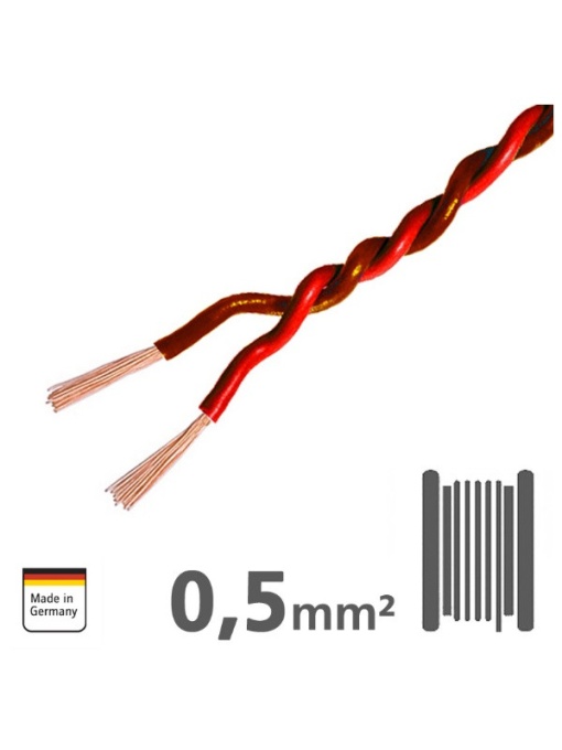 IKV-050-RT-50 Cablu rasucit pentru difuzoare 2×0.50mm², AMPIRE