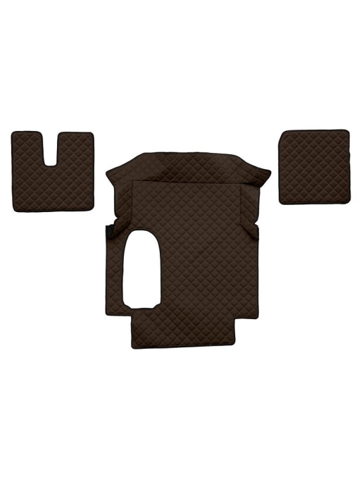 Set 3 covorase camion F-Core, Piele-ECO, pentru MAN TGA, cabina lata 250 cm, Maro