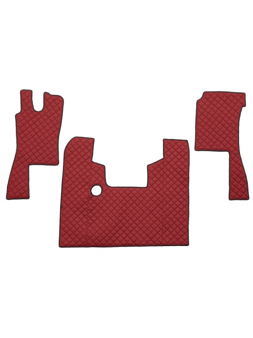Set 3 covorase camion F-Core, Piele-ECO, pentru SCANIA 4, transmisie manuala, 1995-2008, Rosu