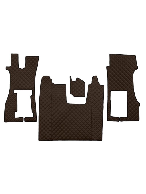Set 4 covorase camion F-Core, Piele-ECO, pentru SCANIA L,P,G,R,S, 2016+, scaun pasager pneumatic, Maro