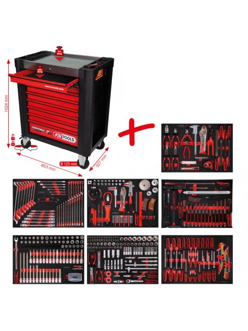CARUCIOR ATELIER P10 CU 7 SERTARE SI 397 SCULE - KS TOOLS - 810.7397