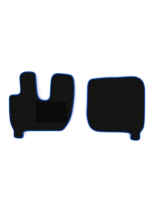 Set 2 covorase camion F-Core, velur, pentru IVECO STRALIS, cabina ACTIVE SPACE, 2002+, Negru - Albastru