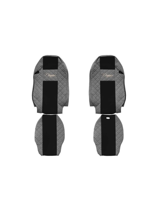 Set 2 huse scaun camion F-Core, Piele-ECO, pentru MERCEDES ACTROS MP2 / MP3, Gri/ Negru, 2002