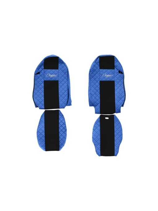 Set 2 huse scaun camion F-Core, Piele-ECO, pentru MERCEDES ACTROS MP2 / MP3, 2008+, Albastru/ Negru