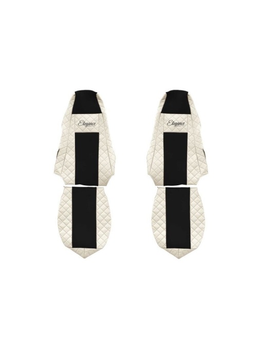 Set 2 huse scaun camion F-Core, Piele-ECO, pentru SCANIA P,G,R,T, Bej/ Negru