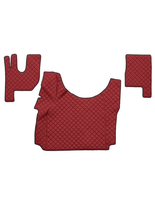 Set 3 covorase camion F-Core, Piele-ECO, pentru Renault T, tunel inalt, Rosu