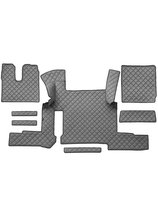 Set 7 covorase camion F-Core, Piele-ECO, pentru MAN TGX, transmisie automata, 2 sertare, Gri