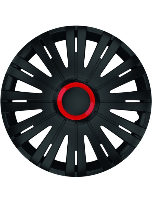Set Capace Roti 13` Negre Cu Inel Rosu Active