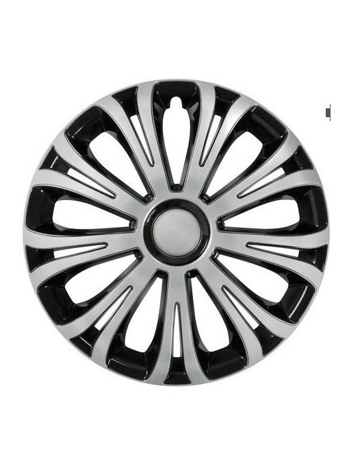 Pachet Set 4 capace roata 16'' Avera argintiu cu negru, Lampa