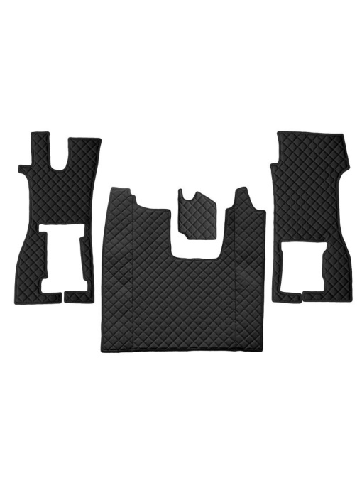 Set 4 covorase camion F-Core, Piele-ECO, pentru SCANIA L,P,G,R,S, scaun pasager convertibil, 2016+, Negru