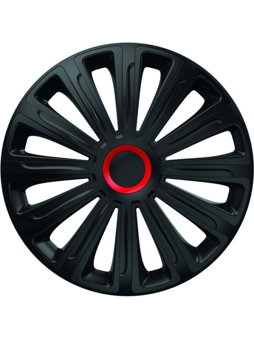 Set Capace Roti 15` Negre Cu Inel Rosu Trend