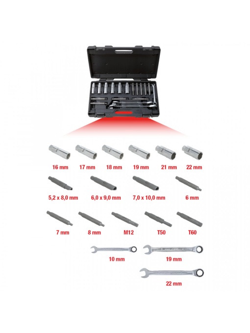 TRUSA UNIVERSALA SCULE PTR AMORTIZOARE, 18 PCS- KS TOOLS - 150.9430
