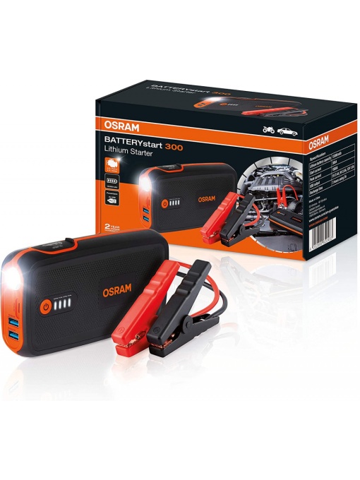 Acumulator extern / jump starter Osram BATTERYstart 300, 13000 mAh ,LiCoO2 , timp incarcare 3H, mufa Micro-USB