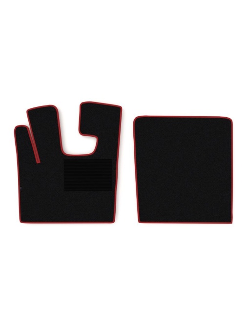 Set 2 covorase camion F-Core, velur, pentru DAF XF 105, 2005+, Negru - Rosu