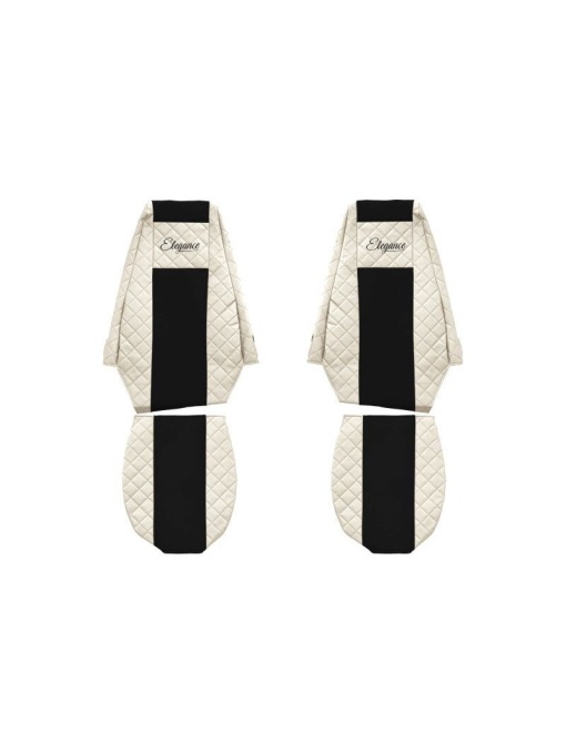 Set 2 huse scaun camion F-Core, Piele-ECO, pentru RENAULT PREMIUM, Bej/ Negru