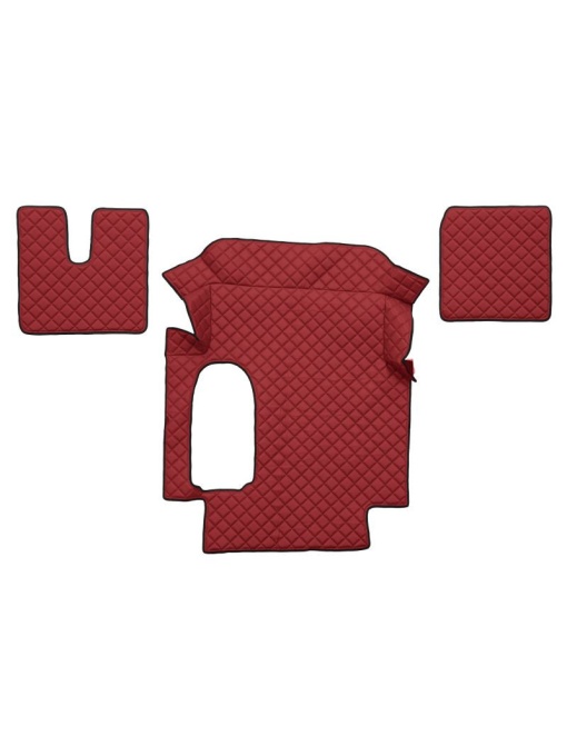 Set 3 covorase camion F-Core, Piele-ECO, pentru MAN TGA, cabina lata 250 cm, Rosu