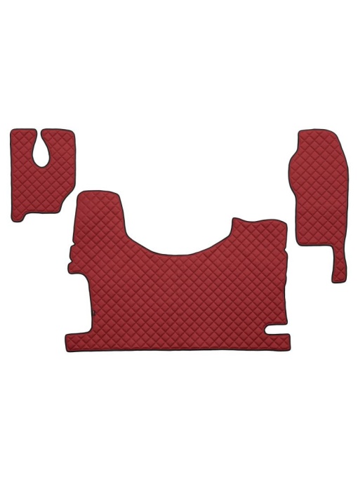 Set 3 covorase camion F-Core, Piele-ECO, pentru MERCEDES ACTROS MP2 / MP3, tunel inalt, scaun pasager fix, Rosu
