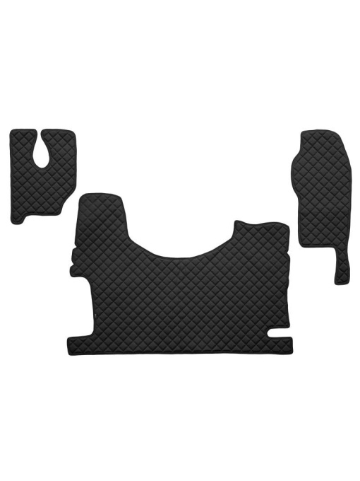 Set 3 covorase camion F-Core, Piele-ECO, pentru MERCEDES ACTROS MP2 / MP3, tunel inalt, scaun pasager fix, Negru