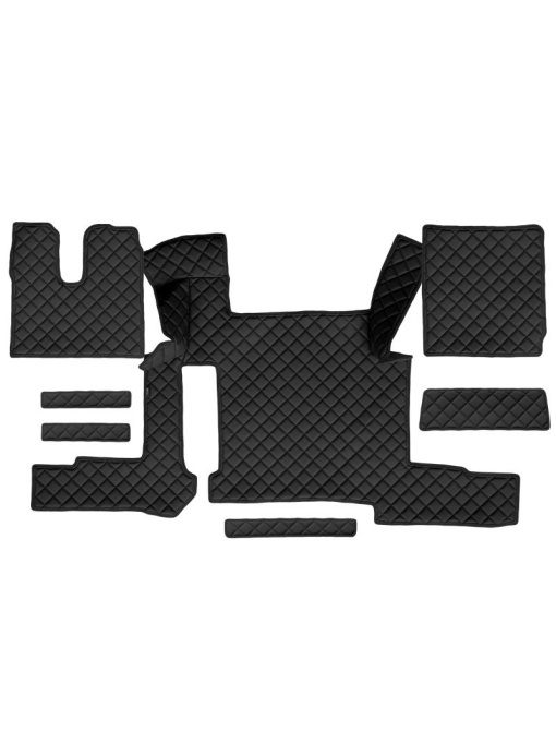Set 7 covorase camion F-Core, Piele-ECO, pentru MAN TGX, transmisie manuala, 2 sertare, Negru