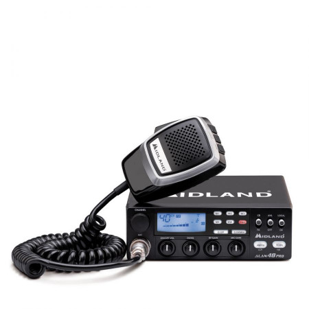 Stație radio CB Midland Alan 48 PRO, ASQ Digital, AM/FM, Noise Blanker, 12-24V