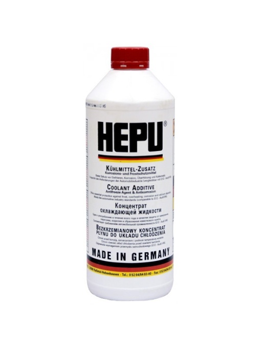 Antigel concentrat Hepu G12, Rosu, 1.5L